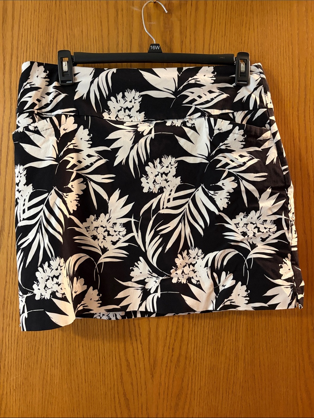 Classic Black & White Floral Mini Skirt